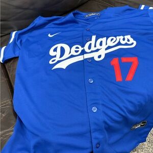 Nike Blue Dodgers Jersey with Red Accents